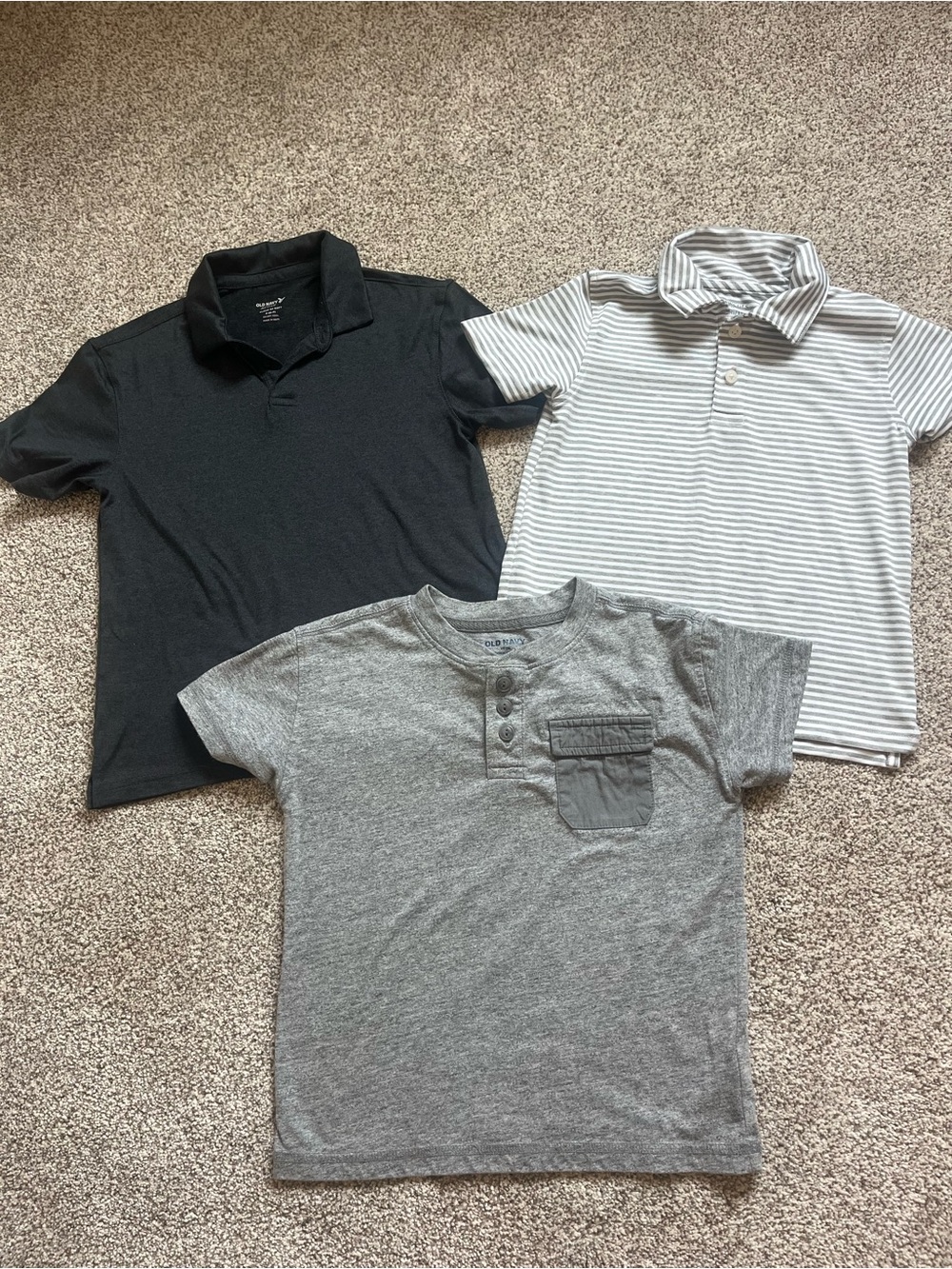 Boys’ Shirt Bundle - Old Navy Henley Pocket Tee, Old Navy/J Crew collared shirts